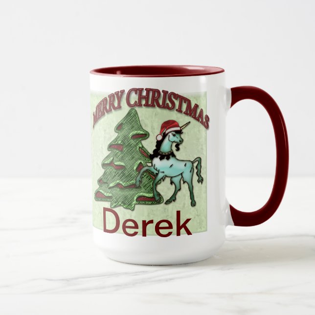 Taza de café del unicornio del navidad de la (Derecha)