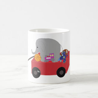 Taza de café del vagón rojo de juguetes