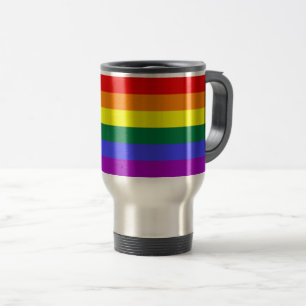 Taza de café del viaje del arco iris de la bander
