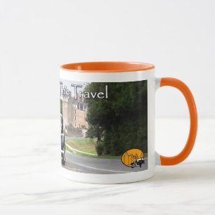 Taza de café del viaje del tiempo del valle del