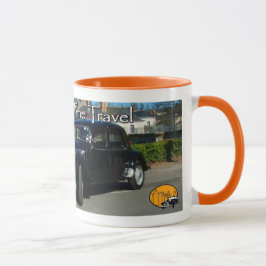 Taza de café del viaje del tiempo del valle del