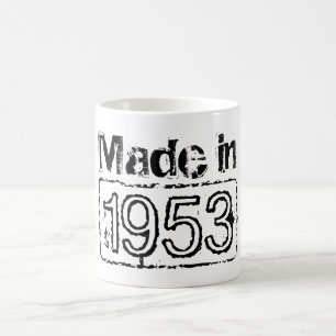 Taza de café del vintage con el año de encargo el