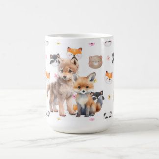 Taza de café del zorro lobo del bosque