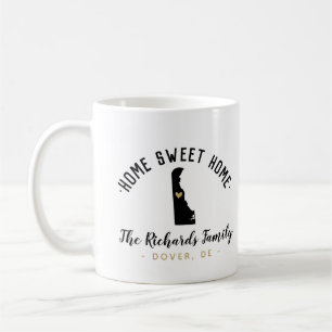 Taza De Café Delaware Hogar Dulce Familia Monograma Mug