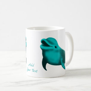 Taza De Café Delfín afortunado - Añade tu texto