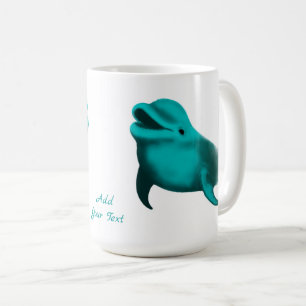 Taza De Café Delfín afortunado - Añade tu texto