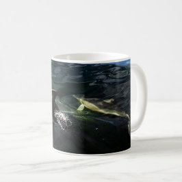 Taza De Café Delfín Común Mamá y Bebé Vida Marina Escénica