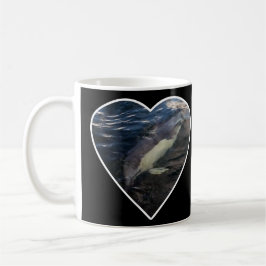 Taza De Café Delfín Común Nadando Océano Azul Cristalino Salvaj