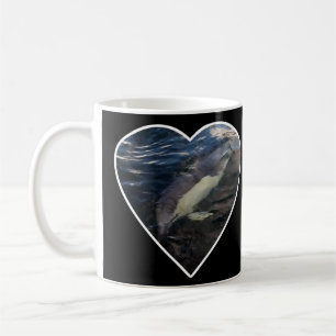 Taza De Café Delfín Común Nadando Océano Azul Cristalino Salvaj