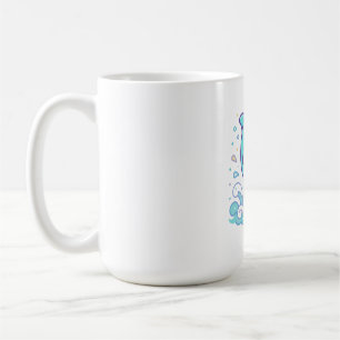 Taza De Café Delfín divertido de burbujas salpicaduras Diseño p