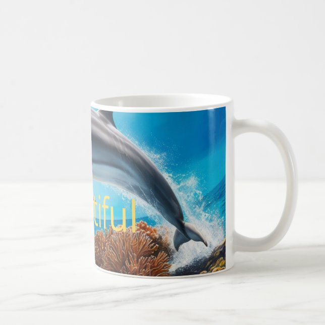 Taza De Café Delfín en el mar (Derecha)