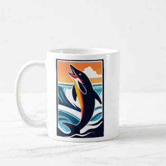 Taza De Café Delfín en el mar - Vida marina majestuosa