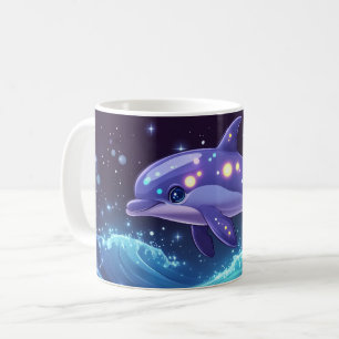 Taza De Café delfín Estilo Dibujo animado vibrante Colorido Caf