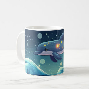 Taza De Café delfín Estilo Dibujos animados vibrante Colorido C