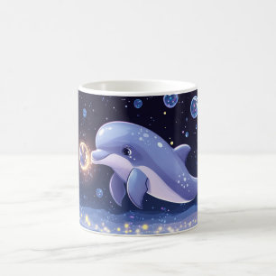 Taza De Café delfín Estilo Dibujos Animados vibrante Cute Color