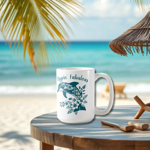 Taza De Café Delfín hawaiano haciendo un fabuloso Verde azulado
