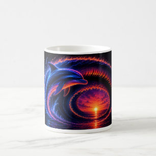 Taza De Café Delfín Océano Atardecer