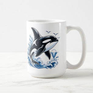 Taza De Café Delfín Orca Adorable Gráfico Oceánico para Niños
