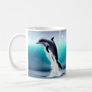 Taza De Café Delfín saltando al océano