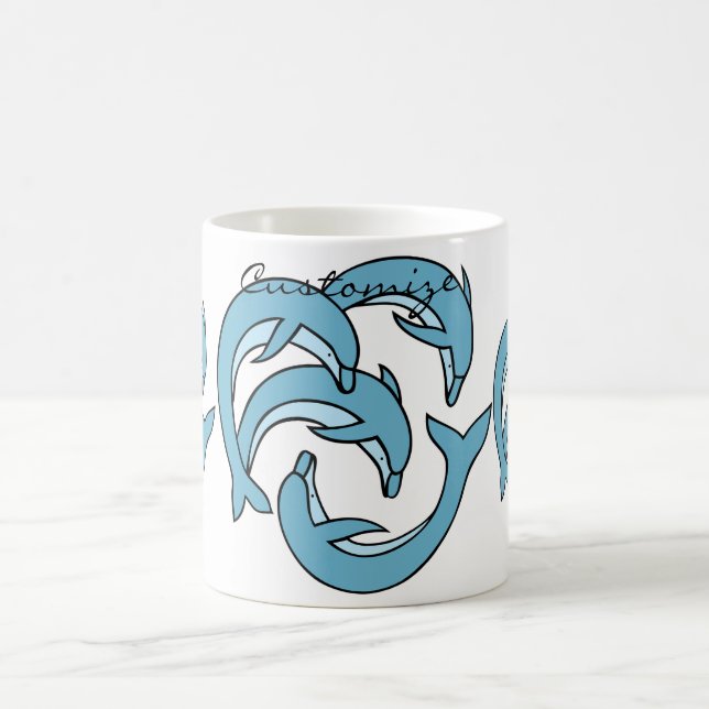 Taza De Café Delfines azules circulando en círculos Thunder_Cov (Centro)