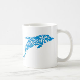 Taza De Café Delfínes azules que forman una forma linda del