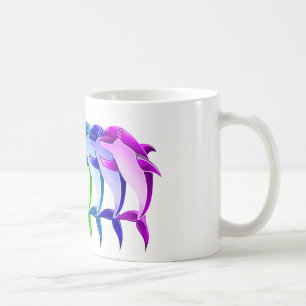 Taza De Café Delfínes del arco iris