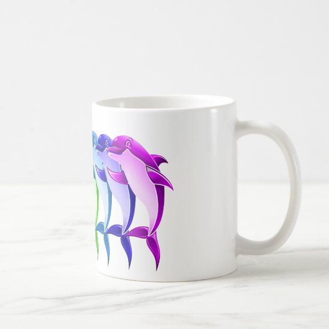Taza De Café Delfínes del arco iris (Derecha)