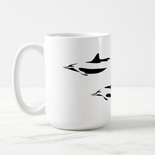 Taza De Café Delfines en botella (colección de siluetas oceánic