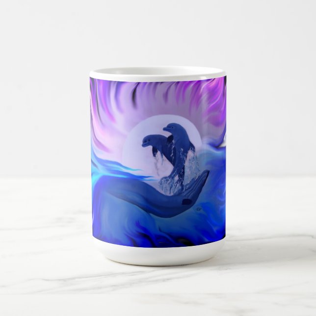 Taza De Café Delfines en la luna (Centro)