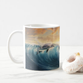 Taza De Café Delfines Nadando