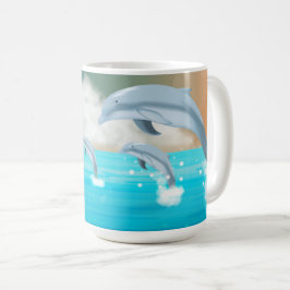 Taza De Café delfines saltando en el océano      