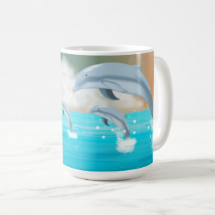 Taza De Café delfines saltando en el océano      