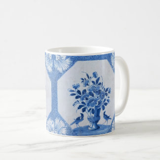 Taza De Café Delft Blue Birds floral Moda del país francés 