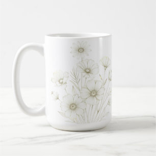 Taza De Café Delicado Cosmos Bouquet Línea Arte Gracia