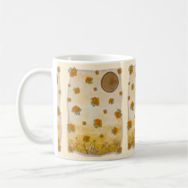 Taza De Café Delicado Laranja Autoral Céu Sonhador Design
