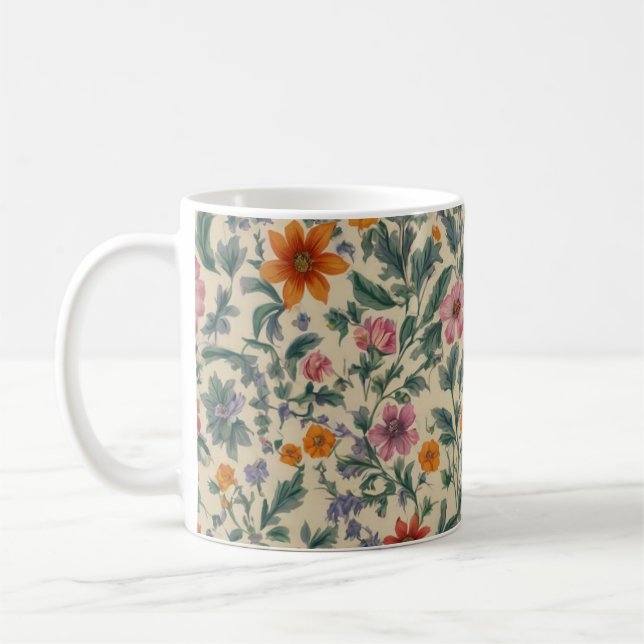 Taza De Café Delicado Mug de Flor Femenina (Izquierda)