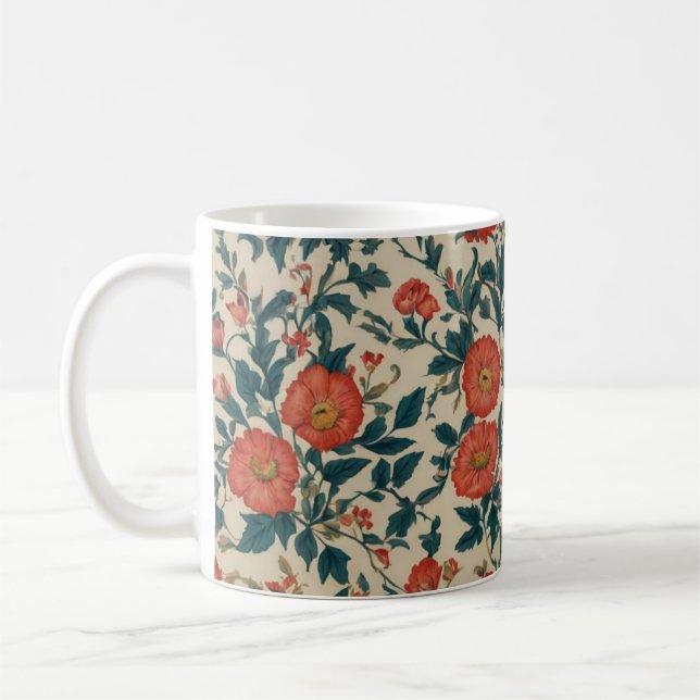 Taza De Café Delicado Mug de Flor Femenina (Izquierda)