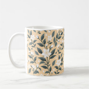 Taza De Café Delicado patrón floral de jazmín