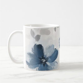Taza De Café Delicate Dusty Blue Floral Art 🌸