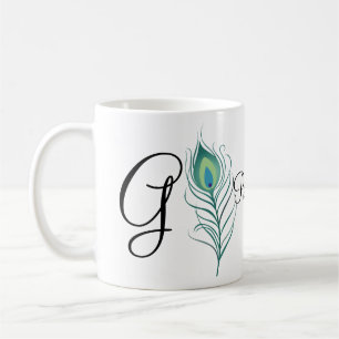 Taza De Café Deliciar elegante pluma de pavo real