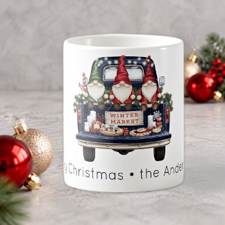 Taza De Café Delicias del Mercado de Invierno Camioneta Azul Gn