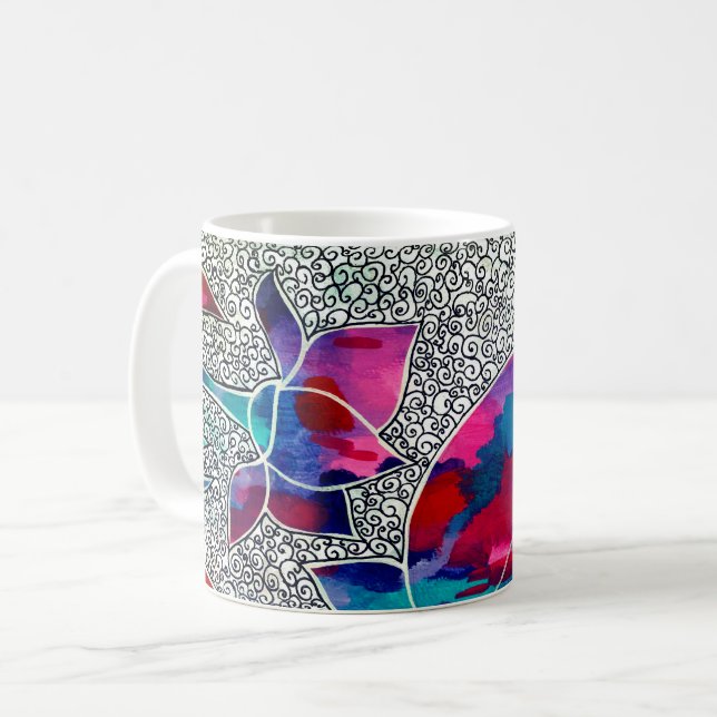 Taza De Café Deliciosas Flores Orientales Lotus (Anverso izquierdo)