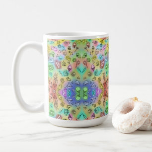 TAZA DE CAFÉ DELICIOSO PATRÓN DE POSTRES DE VERANO