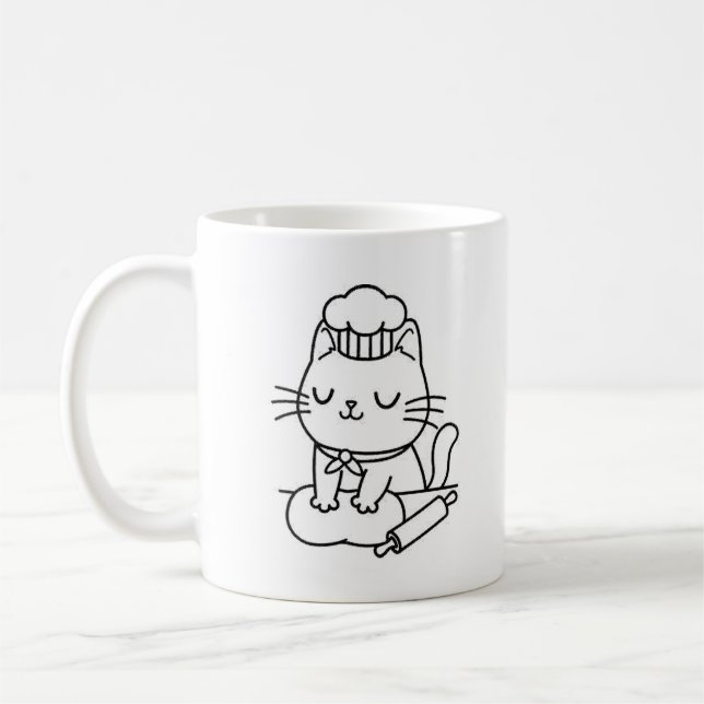 Taza De Café Delicioso regalo para los amantes del gato. (Izquierda)