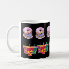 Taza De Café Deliciosos donuts y jugo de frutas