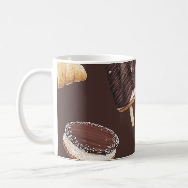 Taza De Café Deliciosos postres: Patrón de esbozo de comida (Izquierda)
