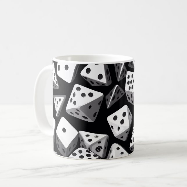 Taza De Café Delight de dados: Una cascada geométrica (Anverso izquierdo)