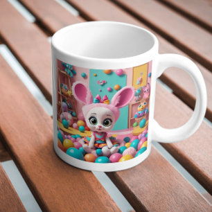 Taza De Café "Delight de golosinas y conejitos"