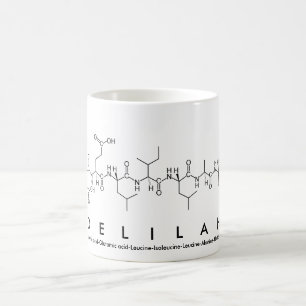 Taza De Café Delilah peptide name mug