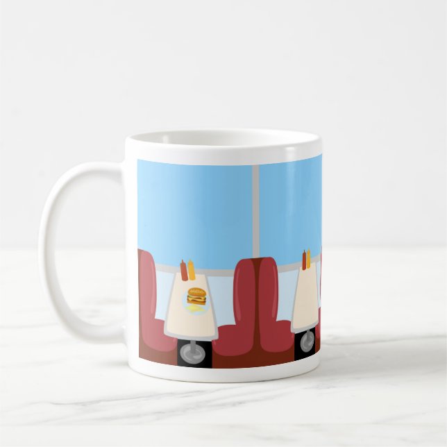 Taza De Café Deluxe Fifty Sock Hop Era Retro Diner Personalizad (Izquierda)